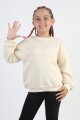 KIZ TAŞ İŞLEMELİ BASİC SWEATSHİRT